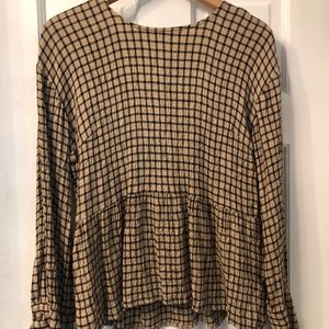 Madewell Peplum Top with Button Back